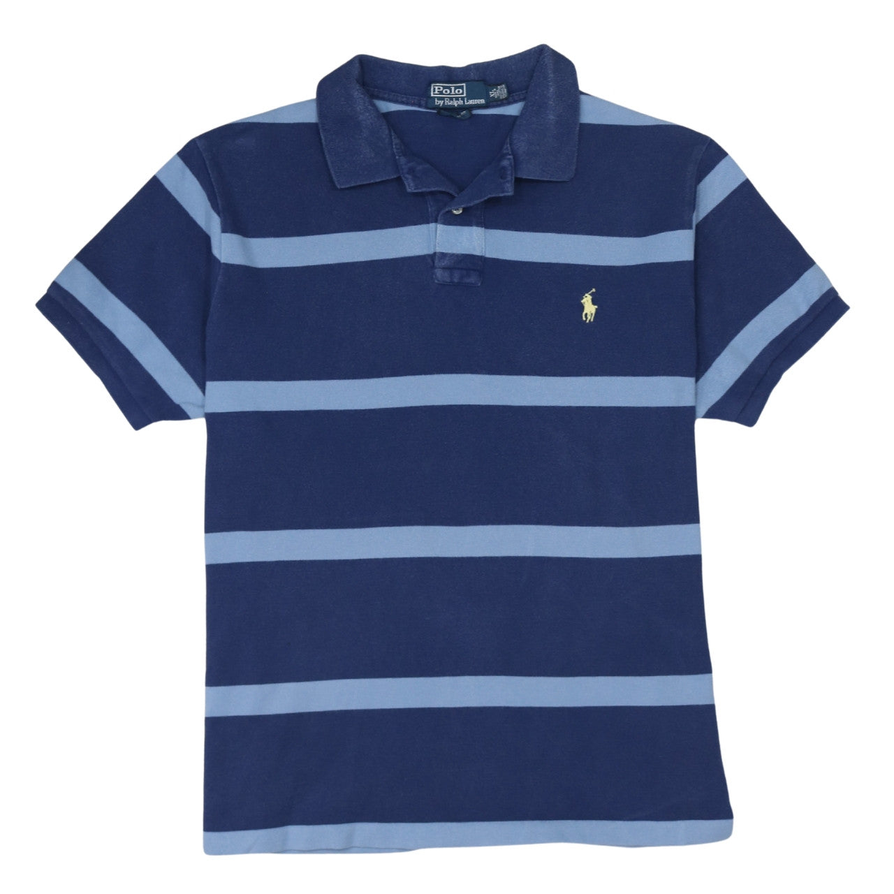 Ralph Lauren Men's Blue Striped Cotton Polo Shirt XL