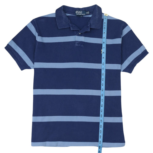 Ralph Lauren Men's Blue Striped Cotton Polo Shirt XL
