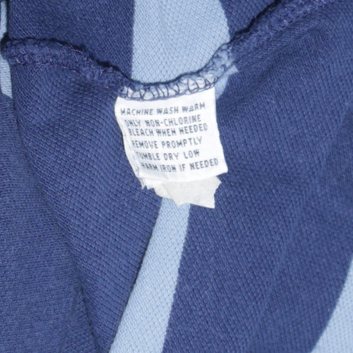 Ralph Lauren Men's Blue Striped Cotton Polo Shirt XL