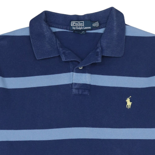 Ralph Lauren Men's Blue Striped Cotton Polo Shirt XL