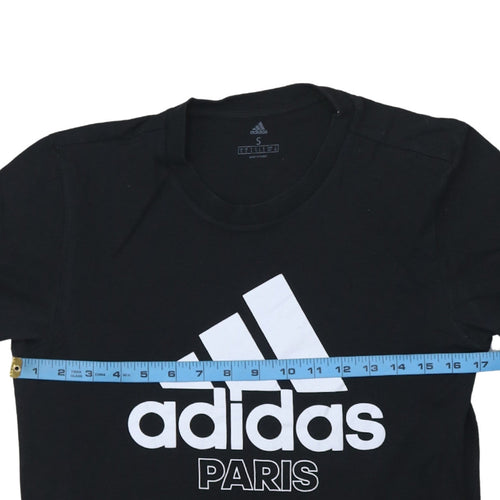 Adidas Men's Black Paris Graphic Logo Short Sleeve T-Shirt Size S