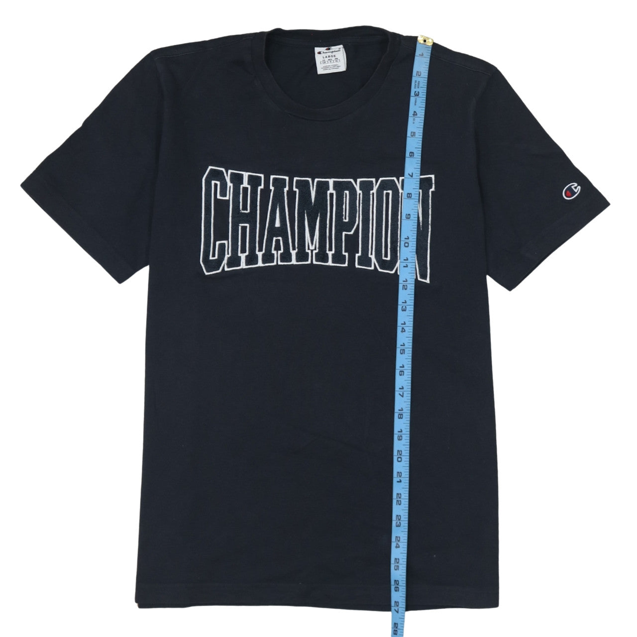 Champion Men’s Black Graphic Logo Short Sleeve Crew Neck T-Shirt Size L
