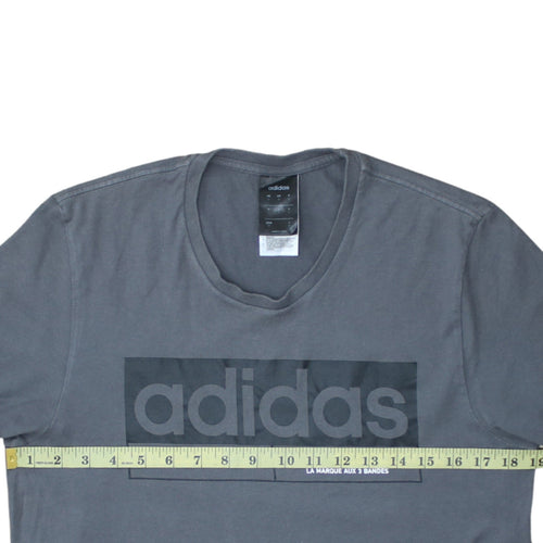 Adidas Men's Grey Graphic Logo T-Shirt Size S Short Sleeve Cotton