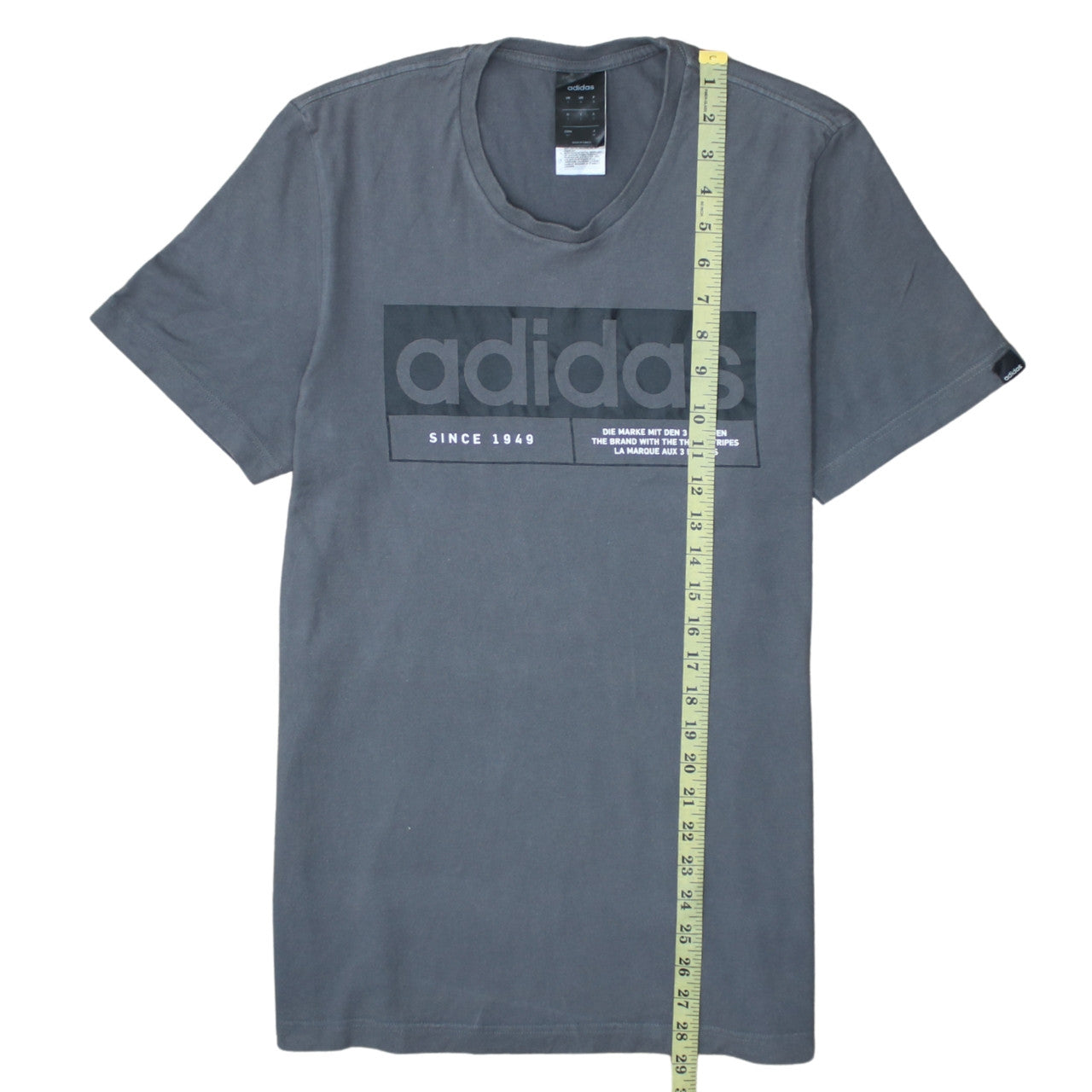Adidas Men's Grey Graphic Logo T-Shirt Size S Short Sleeve Cotton