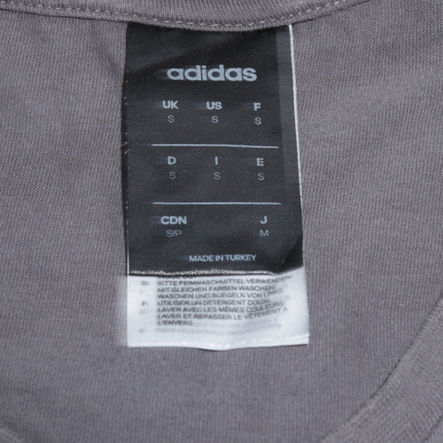 Adidas Men's Grey Graphic Logo T-Shirt Size S Short Sleeve Cotton