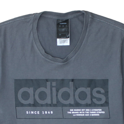 Adidas Men's Grey Graphic Logo T-Shirt Size S Short Sleeve Cotton