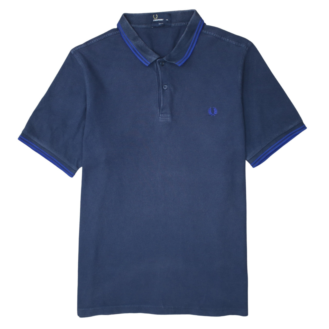 Fred Perry Men's Blue Slim Fit Polo Shirt 2XL Cotton