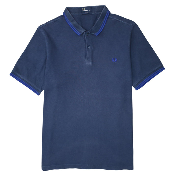 Fred Perry Men's Blue Slim Fit Polo Shirt 2XL Cotton