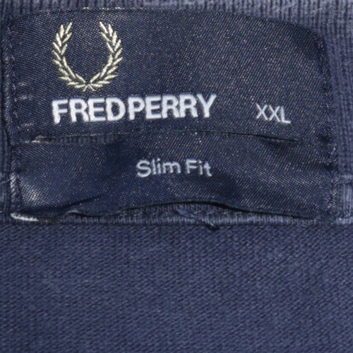 Fred Perry Men's Blue Slim Fit Polo Shirt 2XL Cotton