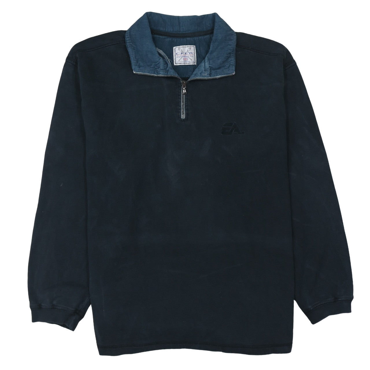 Crew Clothing Co. Men’s Blue 1/4 Zip Cotton Sweatshirt 2XL Regular Fit