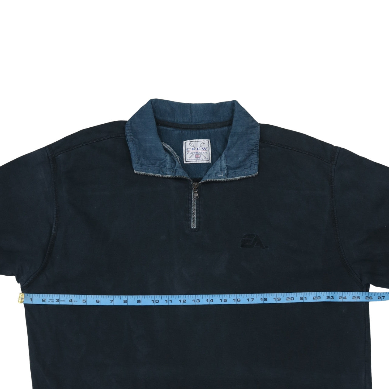 Crew Clothing Co. Men’s Blue 1/4 Zip Cotton Sweatshirt 2XL Regular Fit