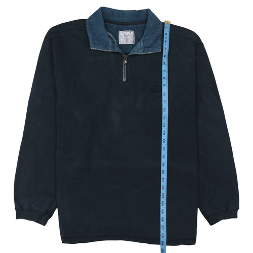 Crew Clothing Co. Men’s Blue 1/4 Zip Cotton Sweatshirt 2XL Regular Fit