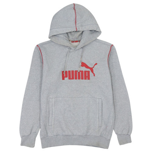 Puma Men's Grey Pullover Hoodie Small Logo Sportswear