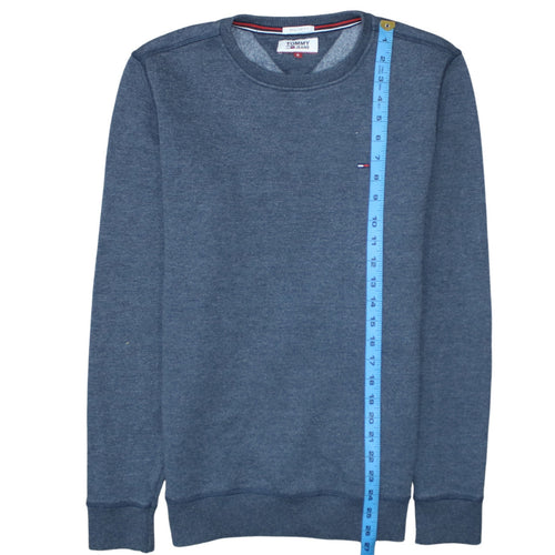 Tommy Jeans Men's Blue Regular Fit Cotton Blend Sweatshirt Size S