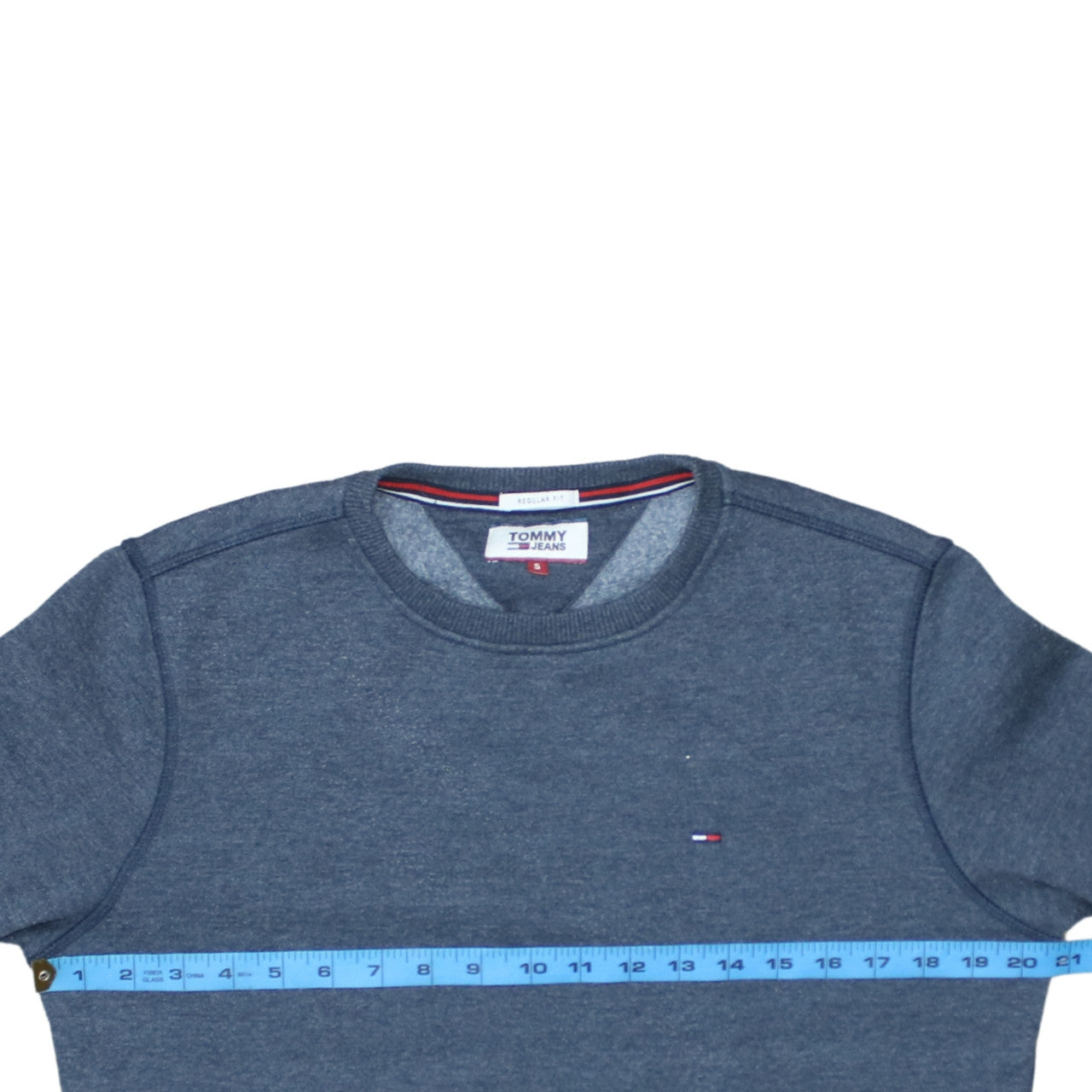 Tommy Jeans Men's Blue Regular Fit Cotton Blend Sweatshirt Size S