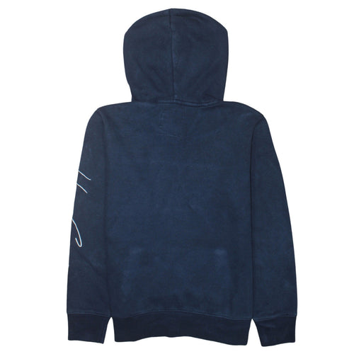 Hollister Womens Navy Blue Pullover Hoodie XS Cotton Blend Logo Must-Have Collection