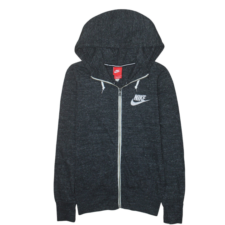 Nike Women Black Full Zip Hoodie Small Cotton Blend