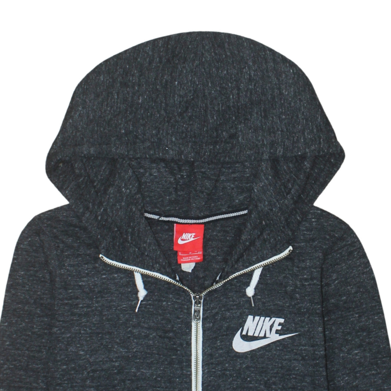 Nike Women Black Full Zip Hoodie Small Cotton Blend