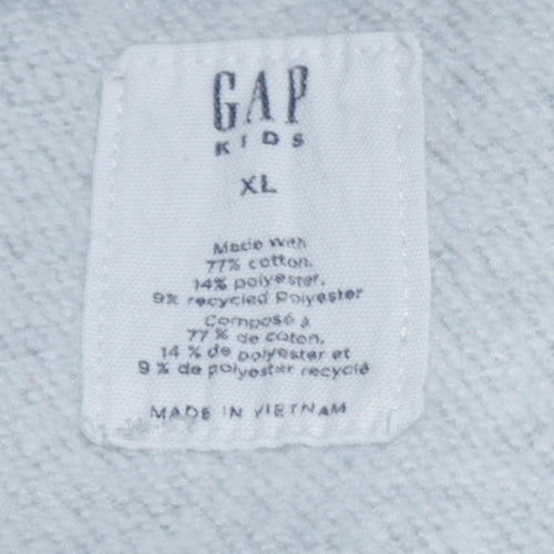 GAP Kids Boys Grey Full Zip Hoodie XL 12-13 Years Cotton Blend