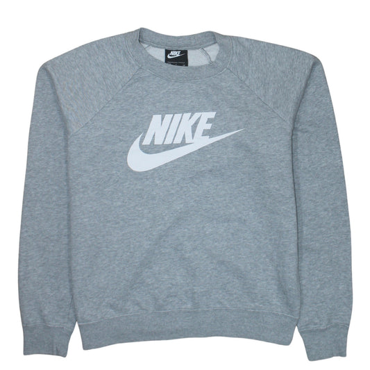 Nike Women Grey Small Crew Neck Pullover Sweatshirt