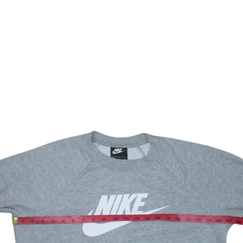 Nike Women Grey Small Crew Neck Pullover Sweatshirt