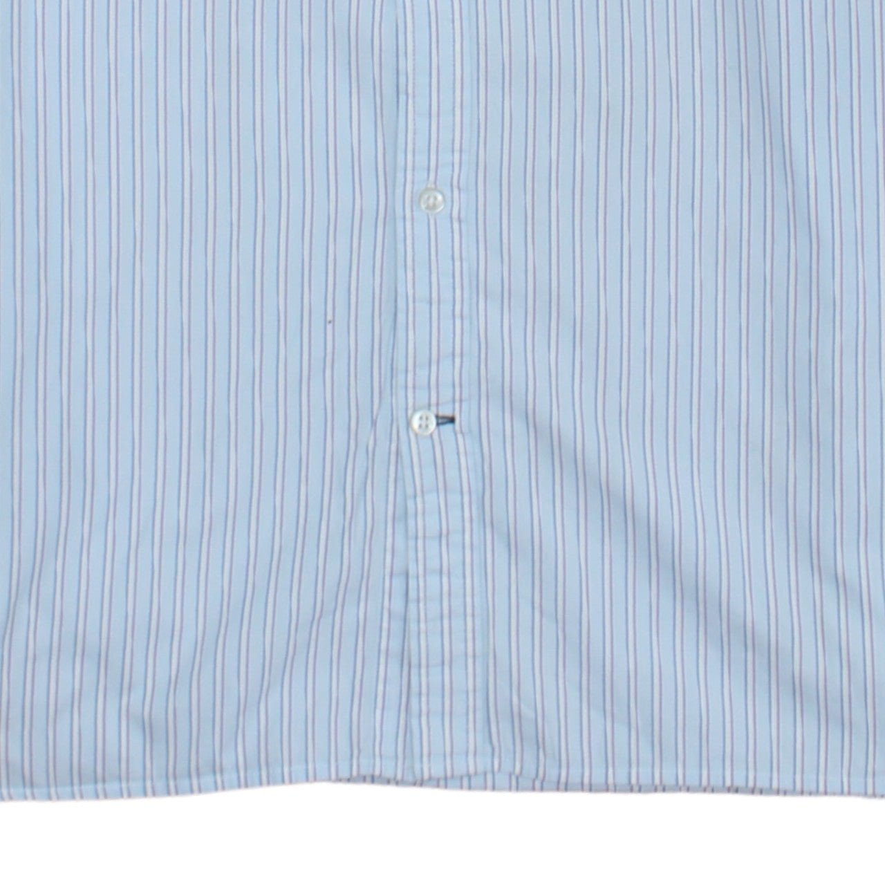 Tommy Hilfiger Men's Blue Striped Button-Down Shirt L 16.5 Custom Fit