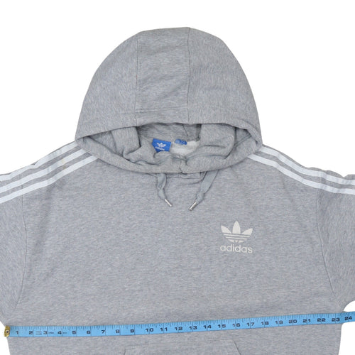 Adidas Womens Grey 3XL Pullover Hoodie with 3 Stripes Logo Classic Style