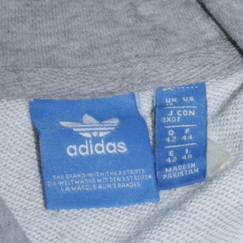Adidas Womens Grey 3XL Pullover Hoodie with 3 Stripes Logo Classic Style