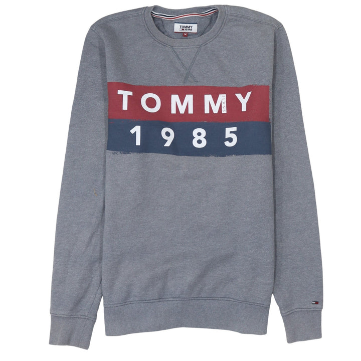 Tommy Jeans Men Grey Logo 1985 Crew Neck Sweatshirt Size M