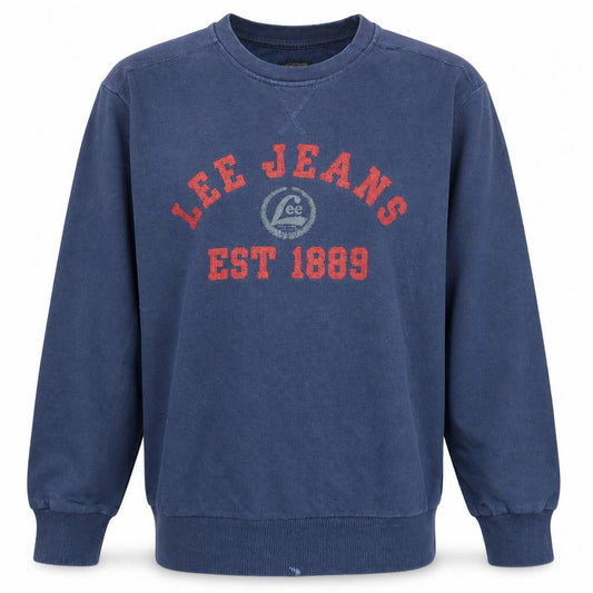 Front view of Lee men’s blue 2xl pullover sweatshirt crew neck graphic print