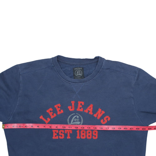 Lee Mens Blue 2XL Pullover Sweatshirt Crew Neck Graphic Print