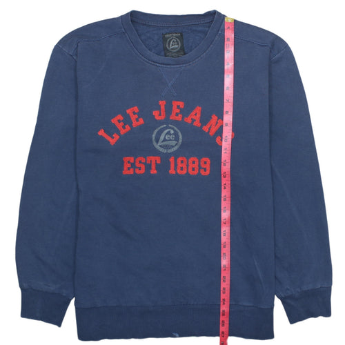 Lee Mens Blue 2XL Pullover Sweatshirt Crew Neck Graphic Print