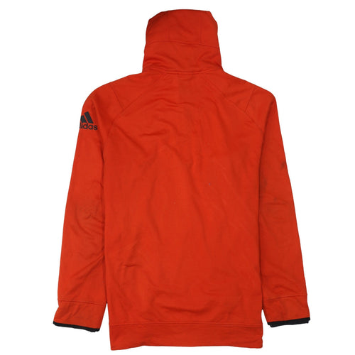 Adidas Men's Orange XL 1/2 Zip Pullover Hoodie