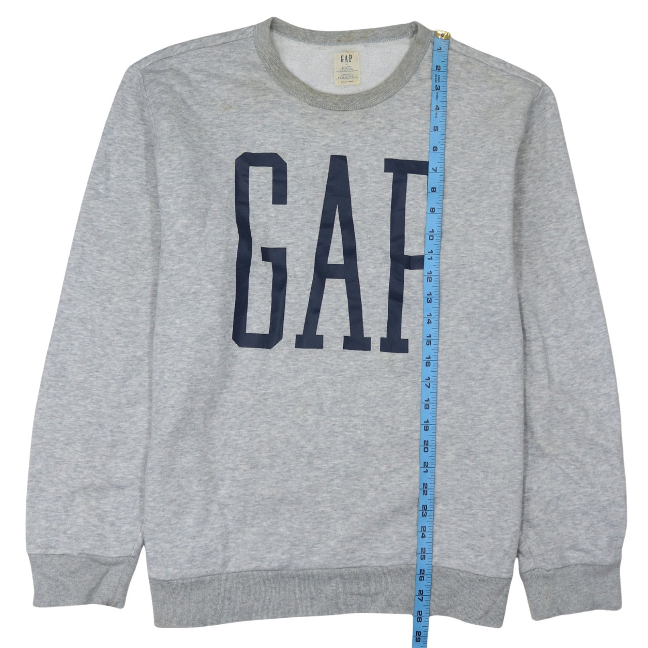 GAP Women Grey Logo Crew Neck Pullover Sweatshirt Size L