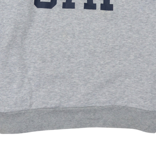 GAP Women Grey Logo Crew Neck Pullover Sweatshirt Size L