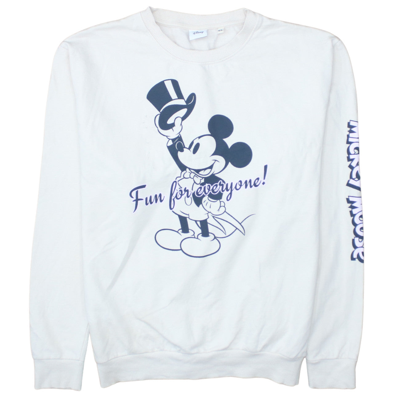 Disney Women White Mickey Mouse Print Sweatshirt Size 14 XL