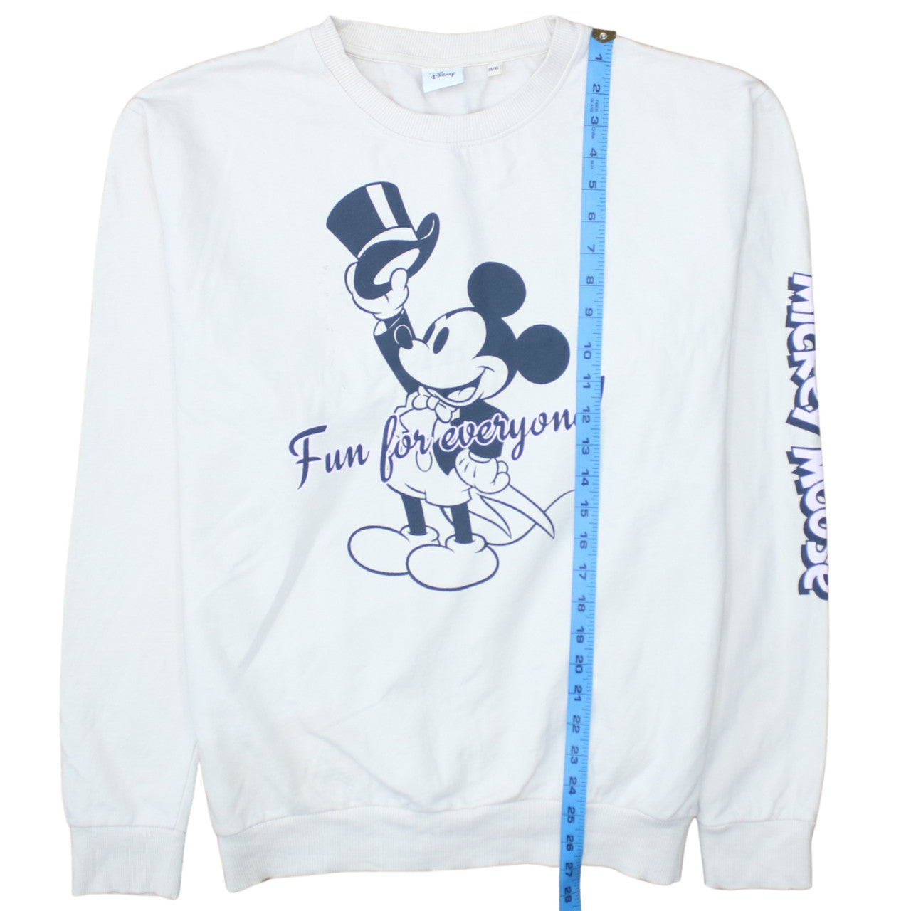 Disney Women White Mickey Mouse Print Sweatshirt Size 14 XL