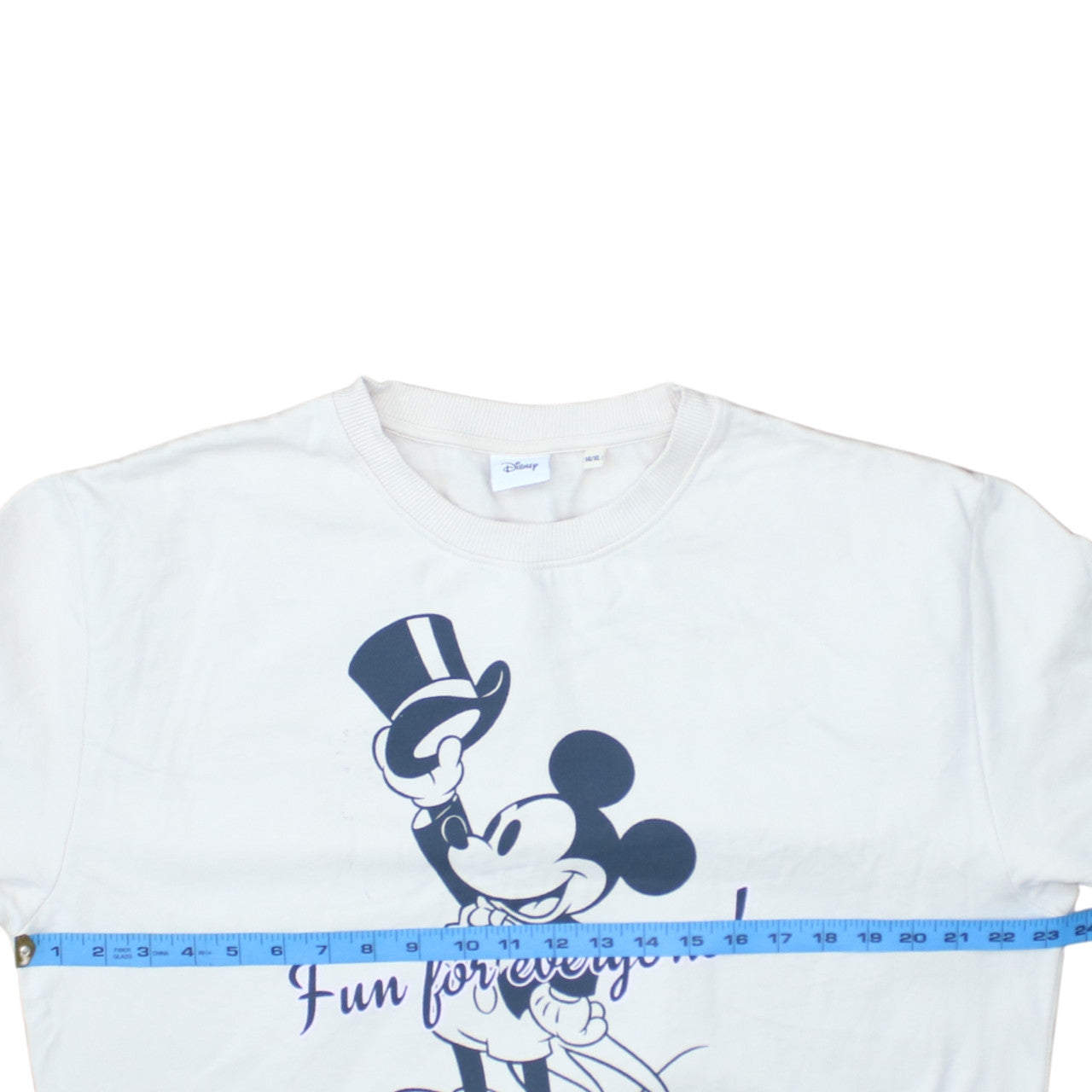 Disney Women White Mickey Mouse Print Sweatshirt Size 14 XL