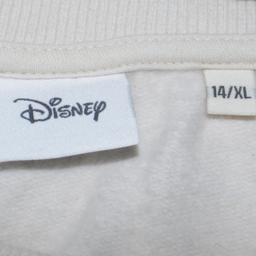 Disney Women White Mickey Mouse Print Sweatshirt Size 14 XL