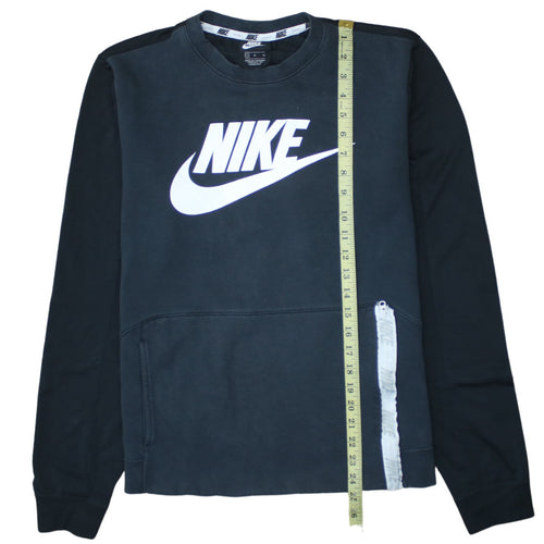 Nike Women's Black Pullover Sweatshirt Size M Logo Zip Detail