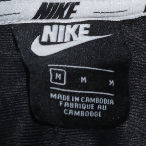 Nike Women's Black Pullover Sweatshirt Size M Logo Zip Detail