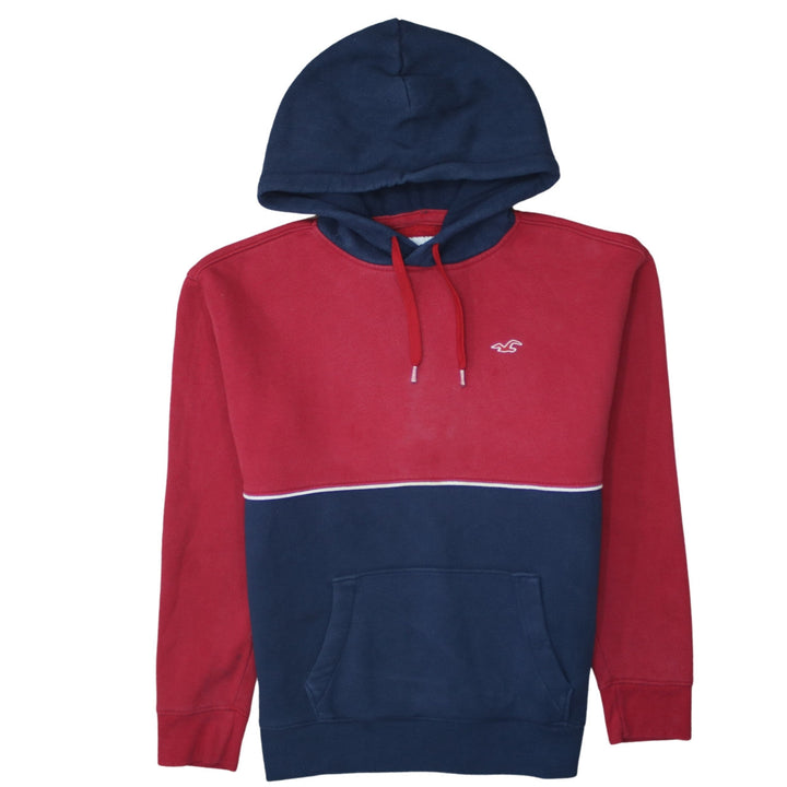 Hollister Men's Red Blue Pullover Hoodie Size L Classic Style