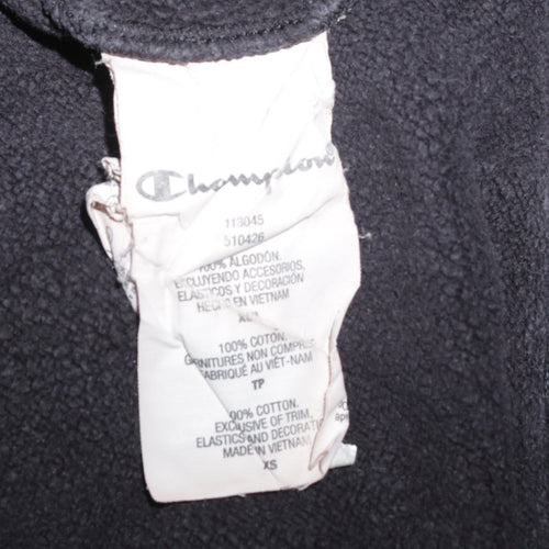 Champion Womens Black XS Pullover Hoodie Cotton Embroidered Logo