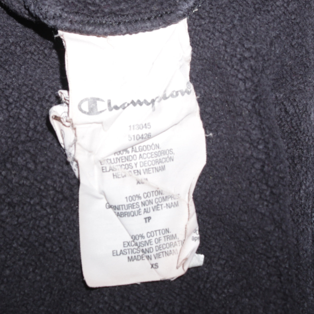 Champion Womens Black XS Pullover Hoodie Cotton Embroidered Logo