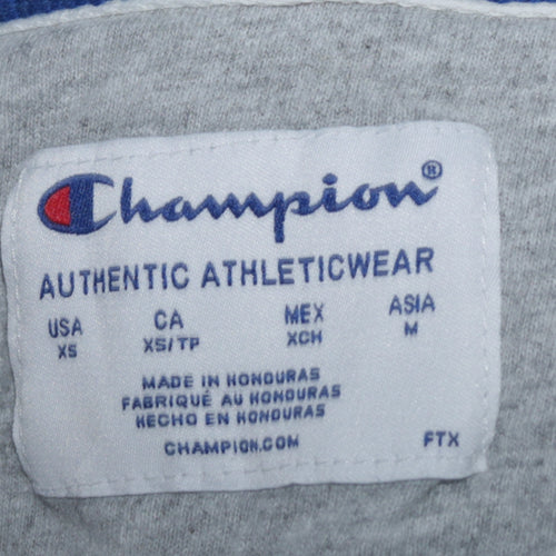 Champion Womens White XS Hoodie Pullover Logo Print Cotton Blend
