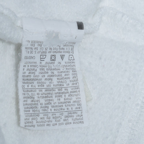 Champion Womens White XS Hoodie Pullover Logo Print Cotton Blend
