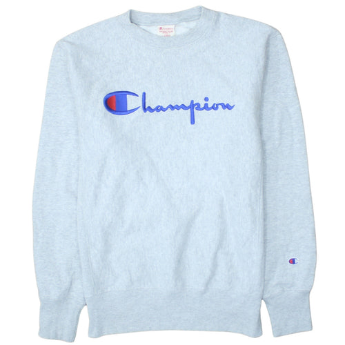 Champion Men's Grey Large Pullover Sweatshirt Logo Crew Neck