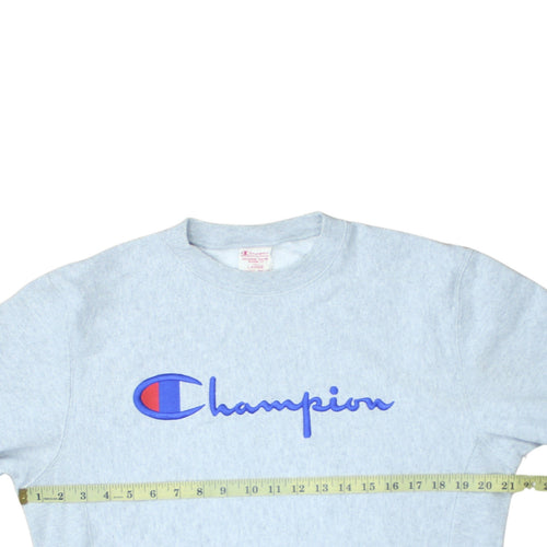Champion Men's Grey Large Pullover Sweatshirt Logo Crew Neck