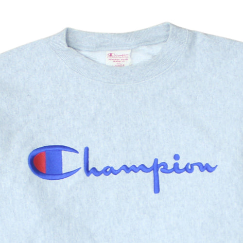 Champion Men's Grey Large Pullover Sweatshirt Logo Crew Neck