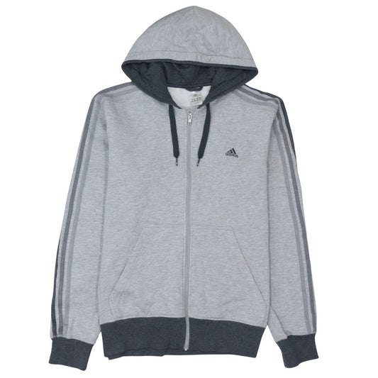 Adidas Men’s Grey Full Zip Hoodie Size M Sportswear Jacket